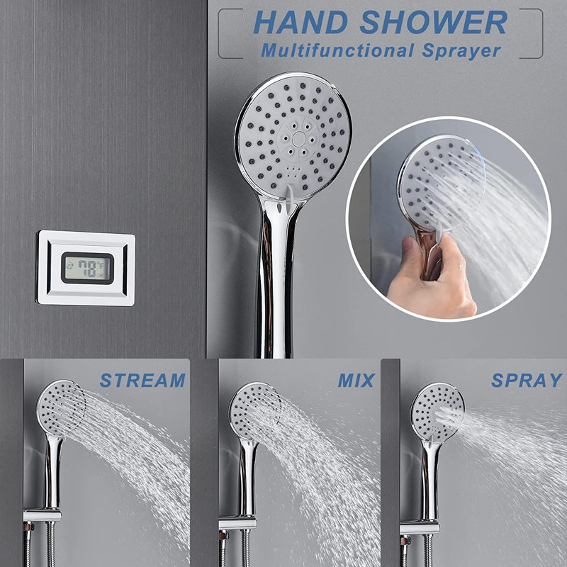 AlenArtWater 45'' Shower Panel with Adjustable Shower Head Wayfair